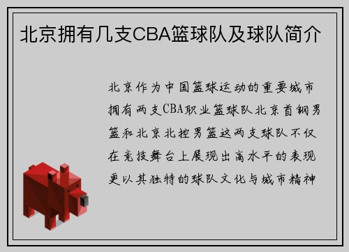 北京拥有几支CBA篮球队及球队简介
